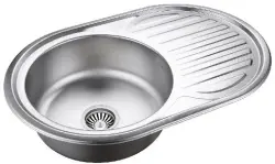 Fregadero Aquadesign Basic de acero inoxidable con sección adruip reversible 77x50cm para montaje sobre encimera 1208956287
