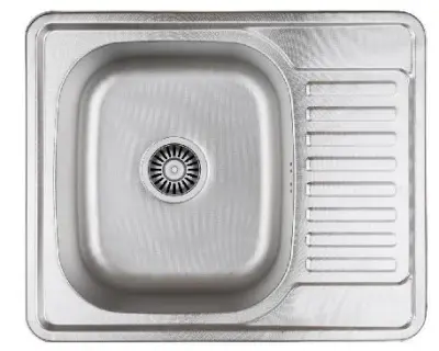 Aquadesign Rudolf stainless steel sink 580x480mm inset with drainer reversible 1208956288