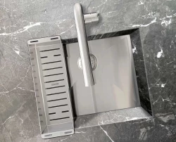 Fregadero de acero inoxidable para encimera Lorreine 52WT 52x42cm para empotrar bajo encimera de cerámica o piedra natural 1208956292