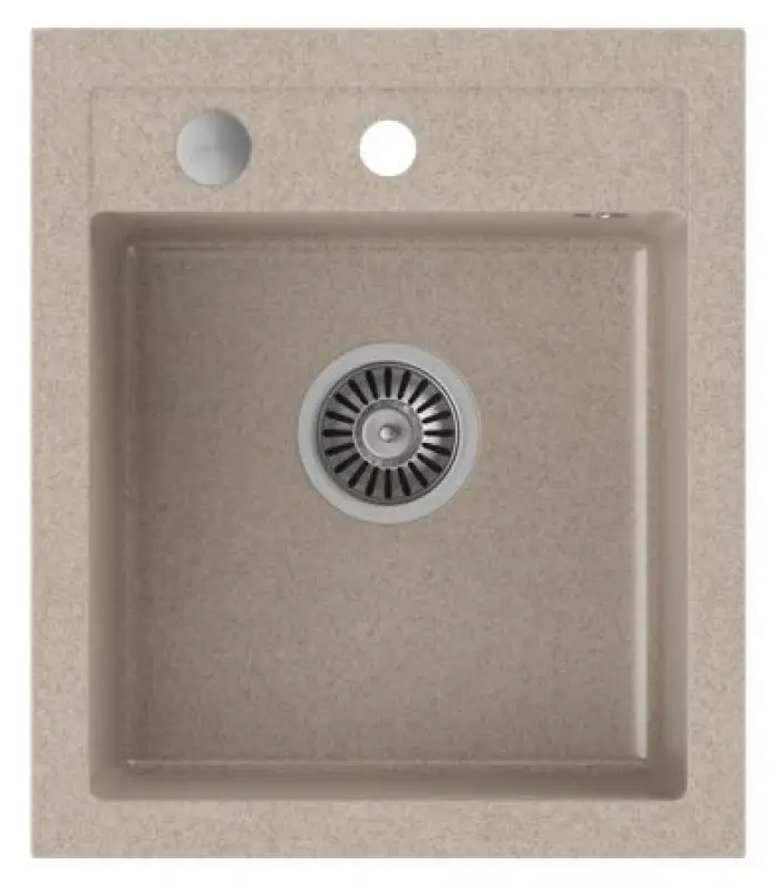 Fregadero Quadri London granito arena beige 43x50 cm con orificio para grifo 1208956319