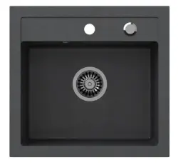 Fregadero Quadri London granito antracita 50x47 cm con orificio para grifo de superficie 1208956320