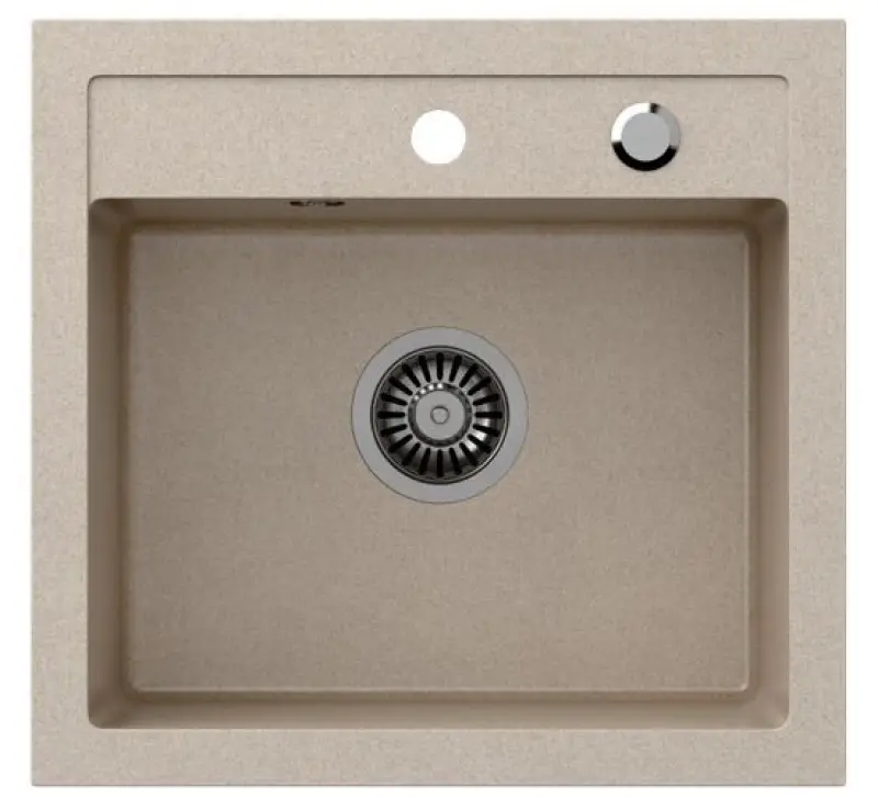 Fregadero Quadri London granito arena beige 50x47 cm con orificio para grifo de superficie 1208956321