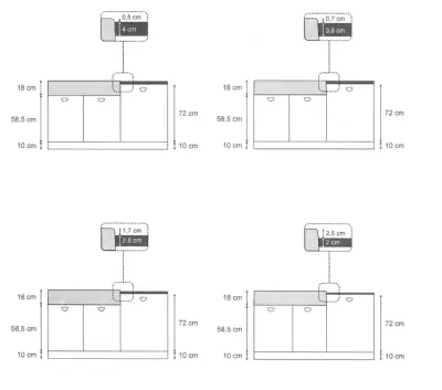 Quadri Minister Double Sink sink white country model 90x62cm 1208956327