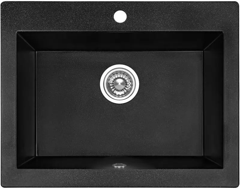 Fregadero de granito Aquadesign Farmhouse Antracita 58x49cm Instalación sobre encimera 1208956330