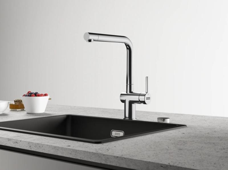 Grifo de cocina Franke Active L cromo con spray y teleducha extraíble 115.0653.379