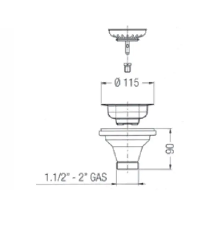 Juego de desagüe PB classic bronce para un fregadero de cocina y tapón rejilla color bronce bloqueable 1208956475