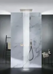 Ducha efecto lluvia SB Square 316 Velvet Temptation empotrada con cromoterapia LED y cascada blanco mate 1208956743