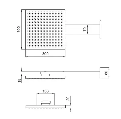 SB Square 316 Emotion Dual Rain Shower Brushed PVD Brass 1208956758