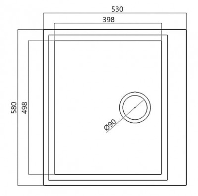 White inset sink 58x53cm with tap hole bench with stainless steel plug 1208956763