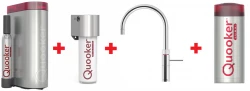 Grifo hervidor de agua Quooker Fusion Redondo Cromado Combi+ & CUBE Agua caliente, fría, hirviendo, filtrada, fría y con gas 22+FRCHR+CUBE