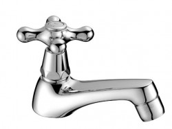 Grifo de lavabo PB Classic con pomo de estrella de agua fría caño corto acero inoxidable 1208956903