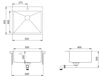 Ausmann Turt copper sink PVD Copper 55x51 mm with faucet hole undermount, flush mount and top mount 1208956939