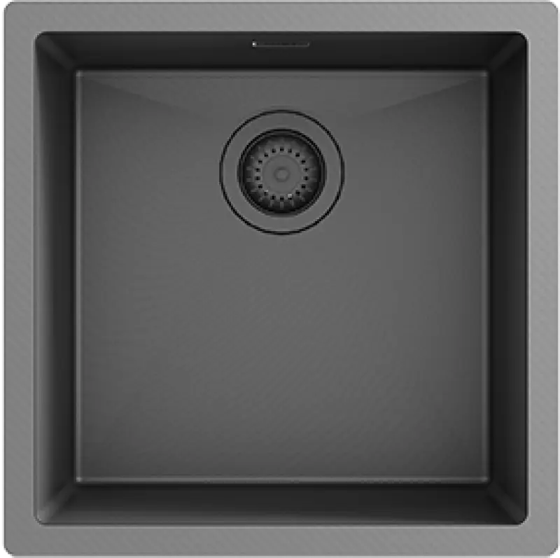 Fregadero Ausmann Turt gris plomo PVD NANO 40x40 para montaje bajo encimera, sobre encimera o enrasado 120895694