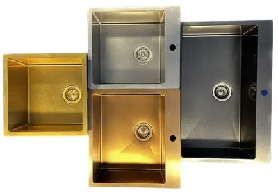 Ausmann Turt gold sink 450x505mm with tap hole undermount flush-mounted or inset 1208956958