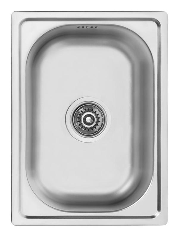 Fregadero Ausmann Basic pequeño para montaje sobre encimera de acero inoxidable 35x48 cm con sifón 1208956971