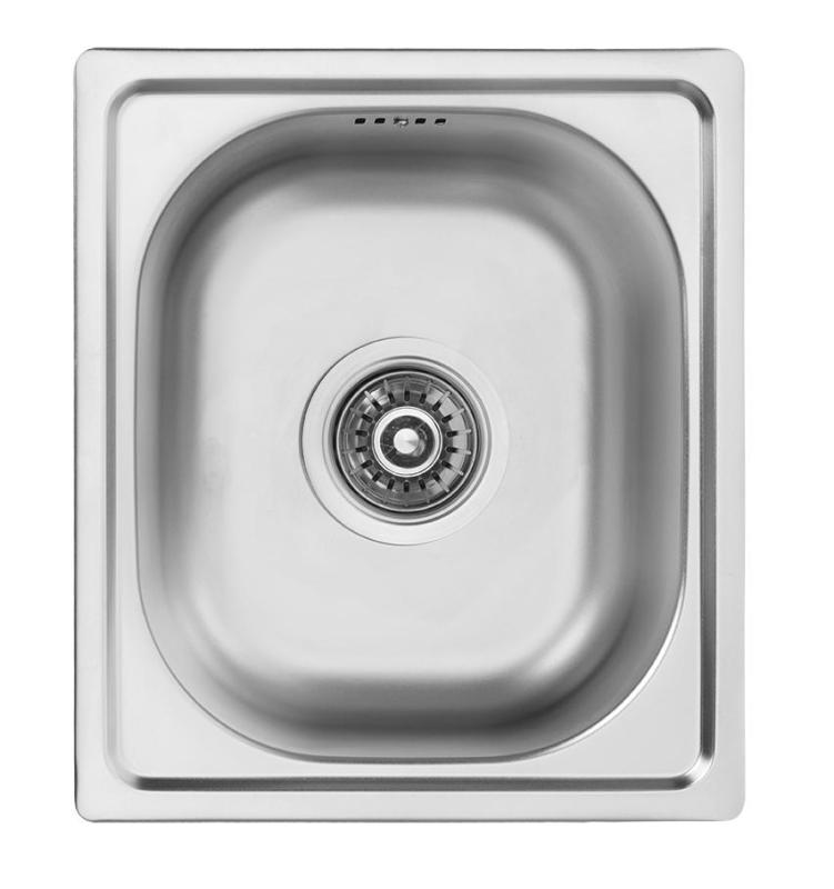 Fregadero Ausmann Basic pequeño para montaje sobre encimera de acero inoxidable 33x38 cm con sifón 1208956972