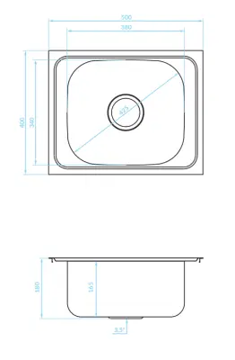 Ausmann Basic stainless steel inset sink 50x40 cm including siphon 1208956975