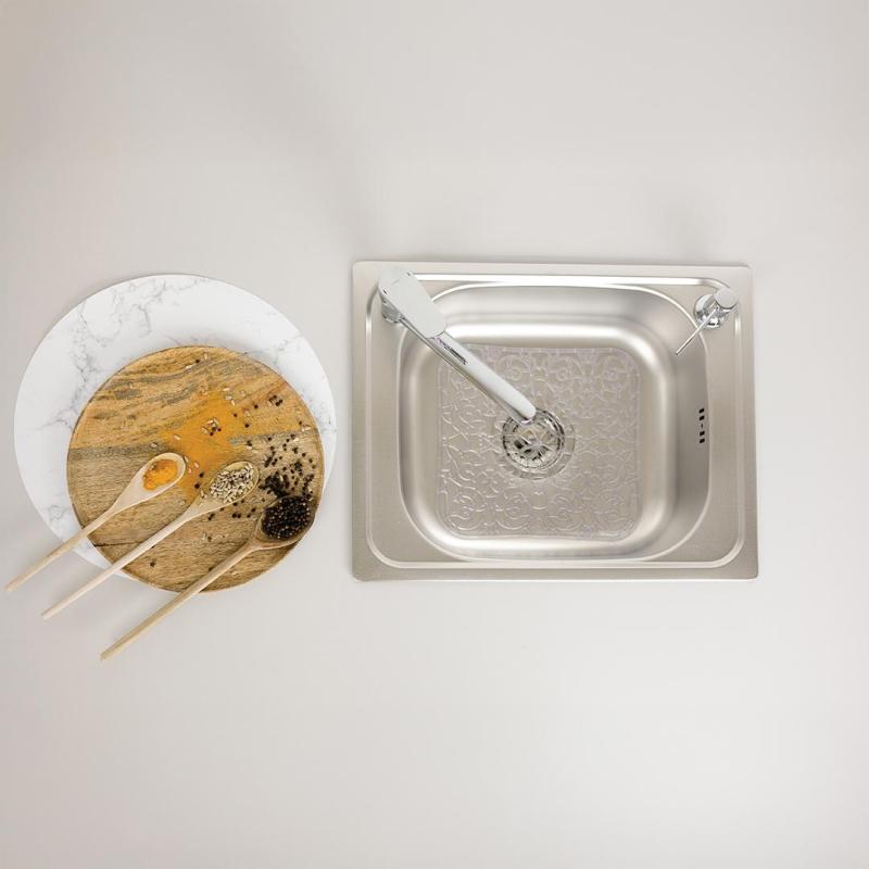 Fregadero para montaje sobre encimera Ausmann Basic motivo lino acero inoxidable 50x40 cm incluido sifón 1208956977