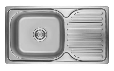 Ausmann Basic stainless steel inset sink with drainer reversible 76x42 cm including siphon 1208956978