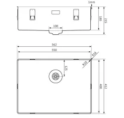 Fregadero Lorreine 55SL1016 Slim 55x40cm enrasado de acero inoxidable