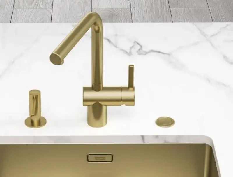 Franke Mythos Masterpiece BXM 210.50 PVD Oro Fregadero 500x410mm Montaje en Ras y Bajo Encimera 127.0674.362