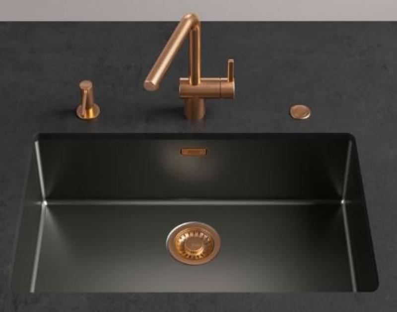 Juego de tapón de rejilla dorado Franke Mythos masterpiece con pulsador para vaciado automático 112.0653.036