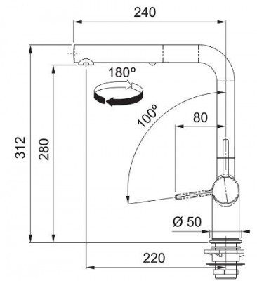 Franke Active L matt black kitchen tap with pull-out hand shower 115.0653.382