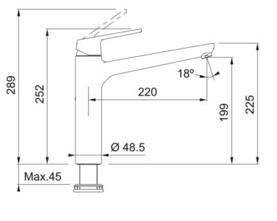 Franke Lift matte black kitchen tap with swivel spout 115.0621.667