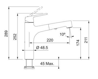 Franke Lift matt black kitchen tap with pull-out spray head 115.0621.670