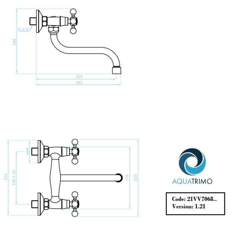 Grifo mural de cocina AquaTrimo Vivaldi classic bronce 21VV7068BN