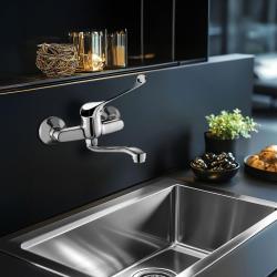 Grifo mural de cocina AquaTrimo Clinic con palanca larga cromo 21CC7077CM