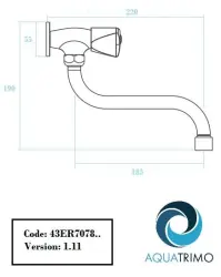 Grifo AquaTrimo Elgar de pared para lavabo con pomo de estrella agua fría y caño largo cromo 43ER7078CM