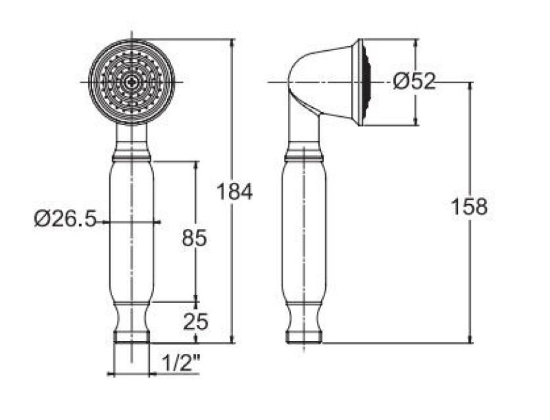 Teleducha PB Classic color bronce con mango blanco 1208957104