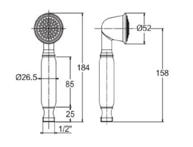 Teleducha PB Classic de acero inoxidable con mango blanco 1208957105