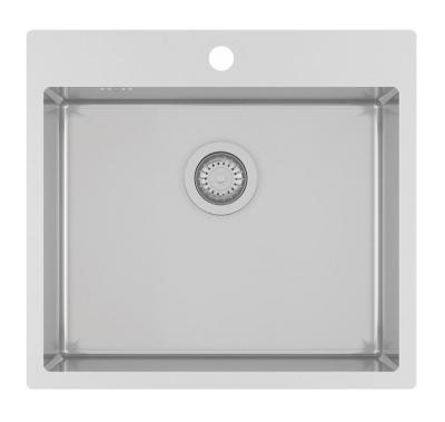 Ausmann Oder Blue stainless steel sink 55x50cm flush-mounted and inset with tap hole bench 1208957118