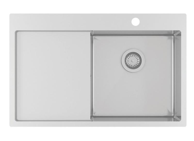 Fregadero Ausmann Oder Azul de acero inoxidable 78x50cm enrasado y sobre encimera con escurridor 1208957121