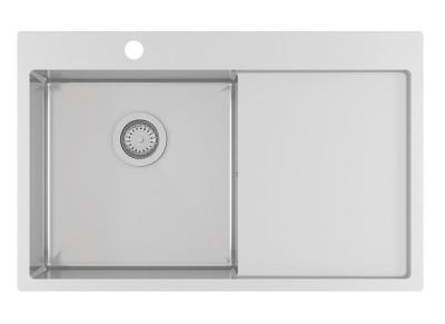 Ausmann Oder Blue stainless steel sink 78x50cm flush-mounted and inset with drainer 1208957122