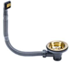 Juego de desagüe para fregadero Ausmann Mosel de acero inoxidable con rebosadero de acero inoxidable 1208957146