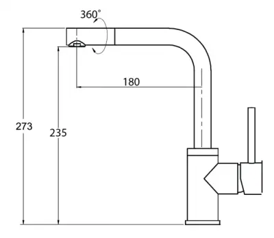 Ausmann Lavea kitchen tap stainless steel with swivel spout and swivel aerator 1208957160