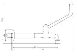 Grifo PB Clinic para discapacitados de pared de agua fría con palanca larga cromado 1208957199
