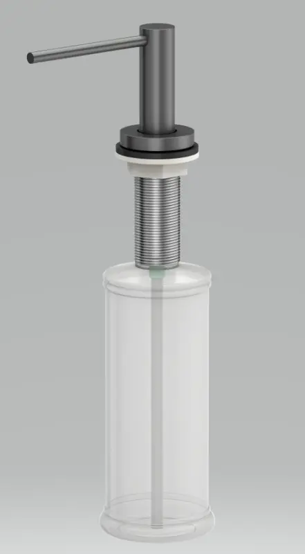 Dispensador de jabón Quadri Swindon Luxe empotrado gris plomo rellenable 1208957212