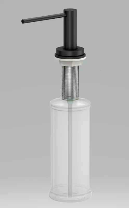 Dispensador de jabón Quadri Swindon Luxe empotrado sobre encimera negro mate rellenable 1208957213