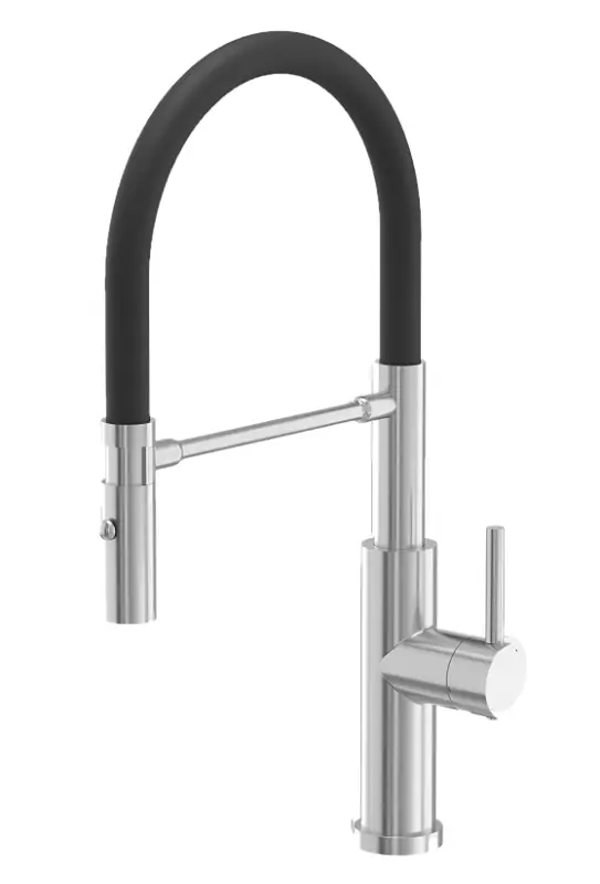 Mezclador de cocina Quadri Chester con caño flexible y ducha con 2 modos de rociado acero inoxidable 1208957226