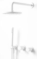 Conjunto de ducha Waterevolution Flow empotrado blanco mate con termostato efecto lluvia y teleducha 1208957344