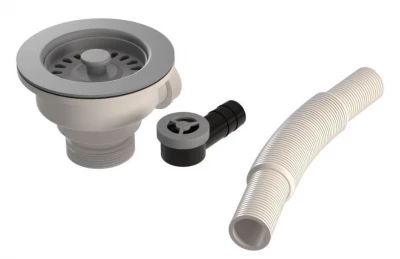 GraniteMy Drain set concrete grey with round overflow 1208957347