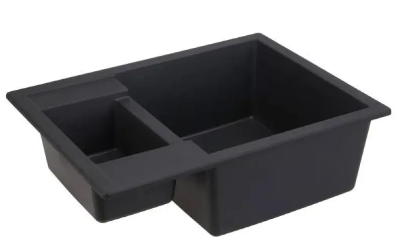 Fregadero GraniteMy Smart negro sobre encimera de granito extraplano de un seno y medio 58x44cm 1208957355