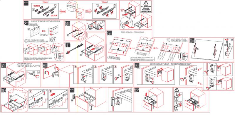 Cubo de basura empotrable Franke Sorter Garbo 45-2 1 x 12 y 1 x 18 litros 121.0200.692