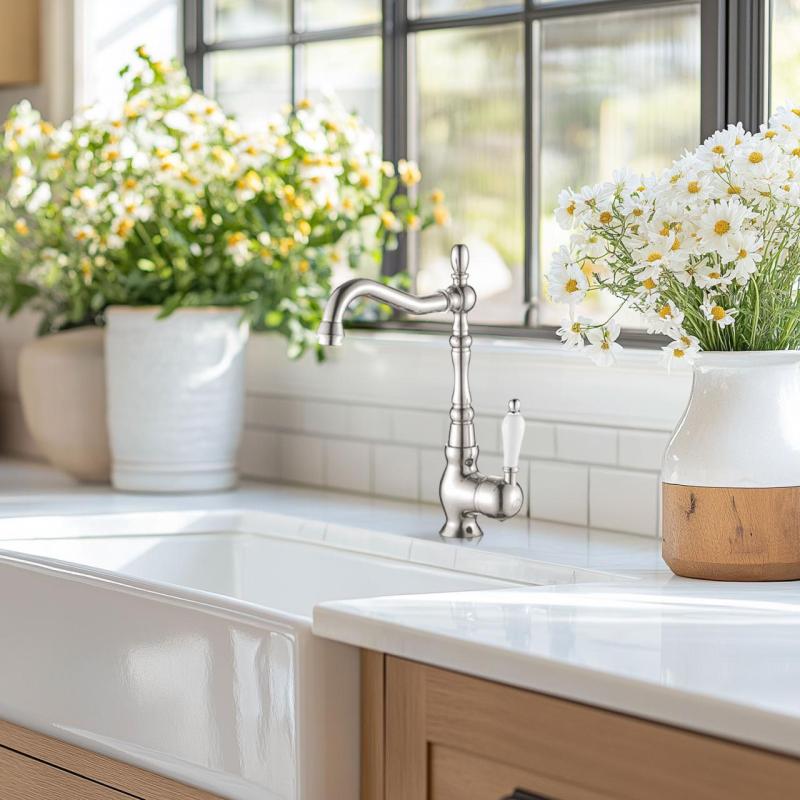 Grifo mezclador de cocina AquaTrimo Vivaldi classic cromado con caño giratorio 21VV7371CM