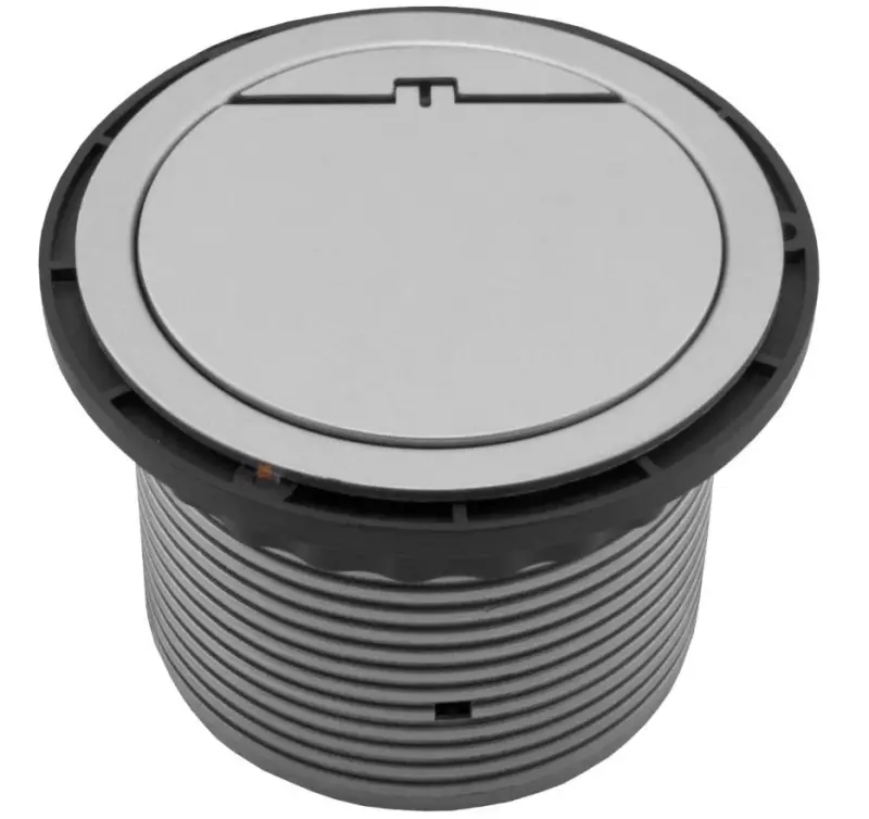 Enchufe de cocina Indux Cover empotrable con toma de tierra tipo F plateada para encimera con 2 tomas usb 1208957397