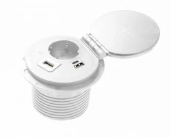 Enchufe de cocina Indux Cover empotrable con toma de tierra tipo E blanco para encimera con conexiones intercambiables 1208957398